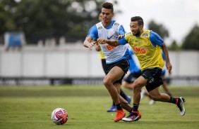 Richard e Clayson no treino deste sábado no CT Joaquim Grava