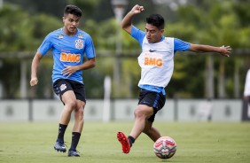 Roni e Oya no treino deste sábado no CT Joaquim Grava