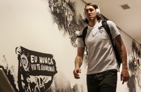 Goleiro Cssio chega  Arena Corinthians para jogo contra o Oeste, pelo Paulisto 2019