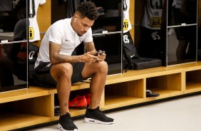 Júnior Urso no vestiário da Arena Corinthians para jogo contra o Oeste, pelo Paulista-19