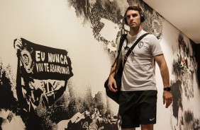 Mauro Boselli chega  Arena Corinthians para jogo contra o Oeste, pelo Paulisto 2019