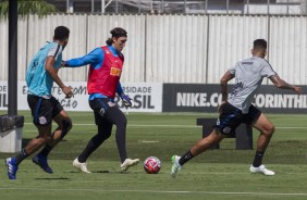 Cássio no treino desta manhã de segunda-feira no CT