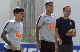 Fagner e Ralf no treino de hoje no CT Joaquim Grava