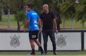 Jadson e Sheik no treinamento desta terça-feira no CT Joaquim Grava