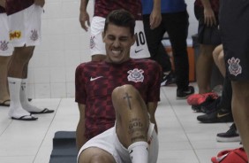 Avelar e Jadson no estdio Dr. Novelli Jnior, antes do jogo contra o Ituano, em Itu