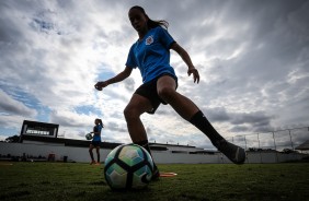 Millene no treino desta quarta-feira pelo Corinthians Futebol Feminino