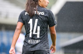 Millene marcou o nico gol do Corinthians contra o Santos, pelo Brasileiro Feminino