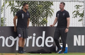 Comisso tcnica prepara equipe para jogo contra a Ferroviria, na Arena Corinthians