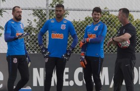 Walter, Filipe, Caque Frana e preparador de goleiros Leandro Idalino