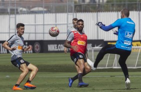 Vital, Michel Macedo e Walter no treino de hoje no CT Joaquim Grava