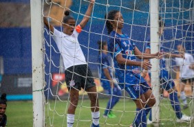 Grazy  comemora gol do Corinthians contra o Taubat, pelo Paulista Feminino