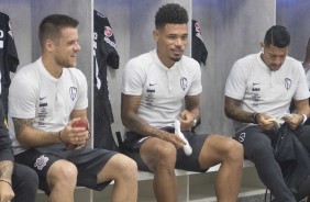 Ramiro, Urso e Ralf no vestirio antes do jogo contra o So Paulo, no Morumbi