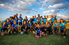 Elenco do Corinthians Futebol Feminino reunido no treino desta quarta-feira