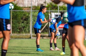 Juliete no treino do Corinthians Futebol Feminino desta quarta-feira