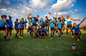 Meninas do Futebol Feminino do Corinthians no treino desta quarta-feira