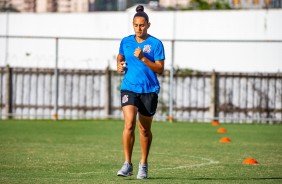 Mimi no treino do Corinthians Futebol Feminino desta quarta