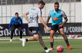 Boselli e Michel no treino desta manh no CT Joaquim Grava