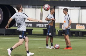 Boselli, Vital e Pedrinho no treinamento de hoje no CT