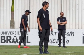 Carille no treino desta manhã no CT Joaquim Grava