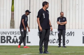 Carille no treino desta manh no CT Joaquim Grava