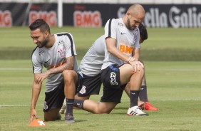 Clayson e Rgis no treinamento de hoje no CT Joaquim Grava