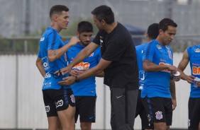 Cuca e Vital no treinamento de hoje no CT Joaquim Grava