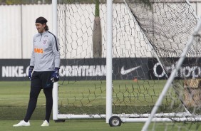 Goleiro Cássio no treinamento preparatório para jogo contra o Santos