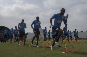 Jogadores treinam forte para jogo contra o Santos, pela semifinal do Paulistão 2019