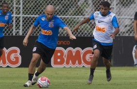 Rgis e Sornoza no treinamento de hoje no CT Joaquim Grava