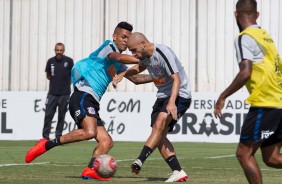 Richard e Régis no treino desta manhã no CT Joaquim Grava