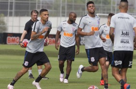 Thiaguinho, Love e Gustavo no treinamento de hoje no CT