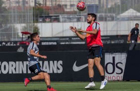 Bruno Méndez no treino deste sábado de aleluia no CT Joaquim Grava