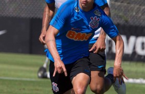 Gustavo e Vital no treino desta sexta-feira da Paixão no CT Joaquim Grava