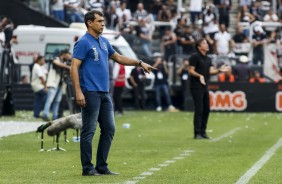 Treinador Fbio Carille durante jogo contra o So Paulo, pela final do Paulisto