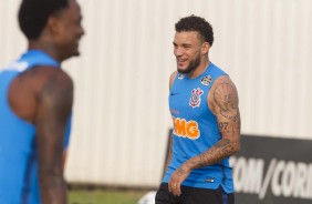 Andr Lus no treino de reapresentao do Corinthians aps conquista do Campeonato Paulista