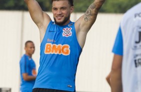 Andr no treino de reapresentao do Corinthians aps conquista do Campeonato Paulista