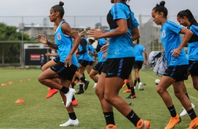 As meninas do Corinthians Futebol Feminino treinaram hoje no CT
