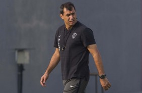 Fbio Carille no primeiro treino do Corinthians as a conquista do Paulisto