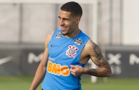 Gabriel no treino de reapresentação do Corinthians após conquista do Paulistão