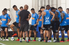 Jogadores do Corinthians no treino de reapresentação do Corinthians após conquista do Paulistão
