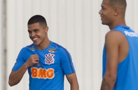 Roni no treino de reapresentação do Corinthians após conquista do Campeonato Paulista