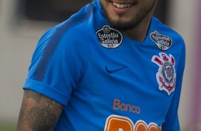 Sergio Díaz no treino de reapresentação do Corinthians após conquista do Campeonato Paulista