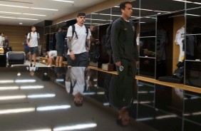 Vestiário da Arena Corinthians antes do jogo contra a Chapecoense, pela Copa do Brasil