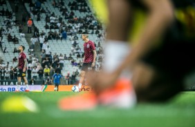 Aquecimento do Corinthians antes do jogo contra a Chapecoense, pela Copa do Brasil, na Arena