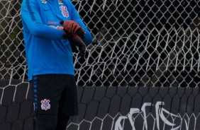 Cássio no último treino antes do jogo contra a Chapecoense, pela Copa do Brasil