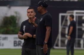 Fabinho e Flvio Furlan no treino de hoje no CT Joaquim Grava