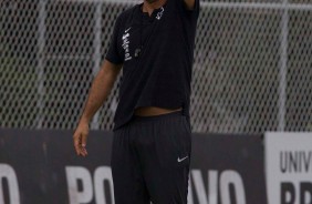 Fábio Carille durante último treino antes da equipe enfrentar a Chapecoense, pela Copa do Brasil