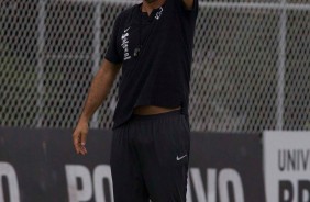 Fbio Carille durante ltimo treino antes da equipe enfrentar a Chapecoense, pela Copa do Brasil