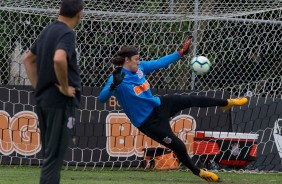 Goleiro Cássio durante último treino antes do Corinthians enfrentar a Chapecoense