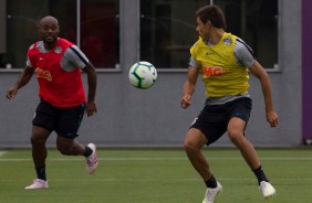 Love e Romero treinam em ltima atividade no CT antes do duelo contra a Chapecoense